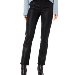 Paige Cindy High Waist Ankle Straight Leg Jeans Black Shadow Size 30